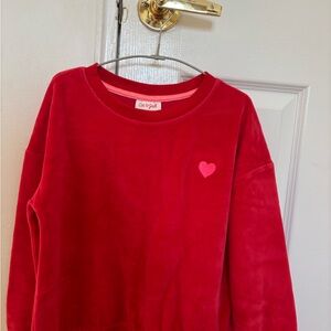 Cat & Jack Kids Bright Red Heart Sweatshirt